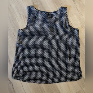 LOFT Black and White Patterned Tank Top